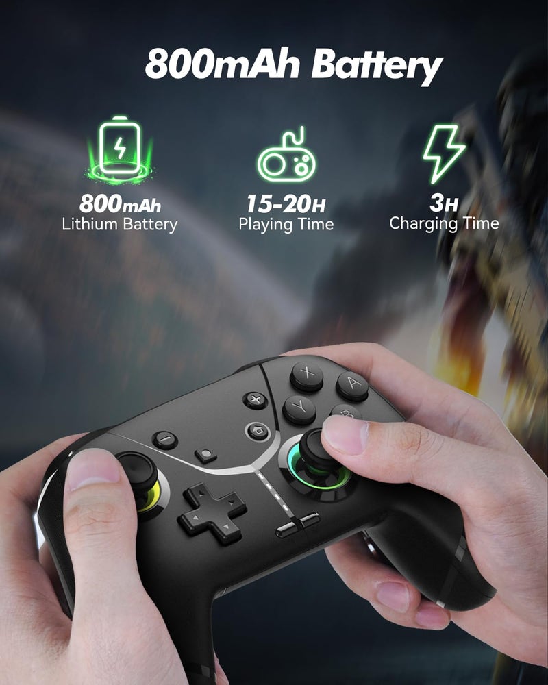 GMBACK Store 2 Pack Switch 2 Pro Controllers, Macro Controller for Nintendo Switch 2, Switch, Lite, OLED with Loop Macro, 6-Axis Gyro Sensor, Dual Vibration, Adjustable Turbo, 800mAh Battery, 2 Pack - Image 4